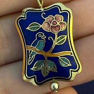 Asian-inspired Necklace with Flower and Bird